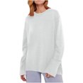 thumbnail image 2 of TIMIFIS Chandails d'Automne pour Femmes Col Rond Manches Longues Chandail d'Hiver Tricoté Uni, 2 of 8