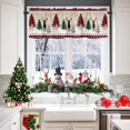 thumbnail image 3 of Farmhouse Christmas Kitchen Curtains and Valances Set,Rustic Plaid XMAS Tree Snowflakes Window Treatments Tiers Red Green Black Half/Short Curtains for Small Windows Cafe /Living/ Bedroom 54x24 in, 3 of 5