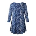 thumbnail image 3 of LARACE T-Shirts à Manches 3/4 pour Femmes Col Rond Crochet Amples Décontractés Chemises Blouses Hauts Navy12 1X, 3 of 5