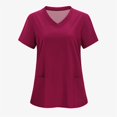 thumbnail image 2 of LYMAYTER V-Neck Medical Scrub Tops for Womens Solid Color Medical Workwear Quick-Dry Scrub Tops for S-2XL, 2 of 7