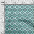 thumbnail image 2 of oneOone Velvet Teal Green Fabric Asian Ikat Craft Projects Decor Fabric Printed By The Yard 58 Inch Wide, 2 of 4