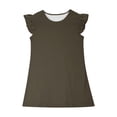 thumbnail image 4 of Pisexur Girls Dresses , Robes pour Filles Bébé Robes pour Tout-Petites Robe d'Été à Manches à Volants Tenue de Plage pour Enfants 4-14T Café, 4 of 8