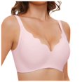 thumbnail image 1 of Wavy Wireless V Neck Bras For Women No Underwire Padded Bralettes Adjustable Straps Bra With Bra Extender, 1 of 4
