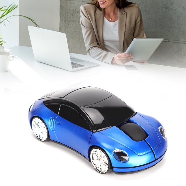 Cordless Mouse, 2.4G Mini Car Shaped Photoelectric Mice, Support Smart Power Saving Technology, Ergonomic Design, for Games, Office