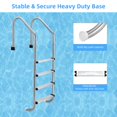 thumbnail image 4 of Swimming Pool Ladder, 4-Step In-Ground Stainless Steel Step for Indoor/Outdoor Pool, Heavy Duty Non-Slip Ladder, Easy Assembly, 4 of 9