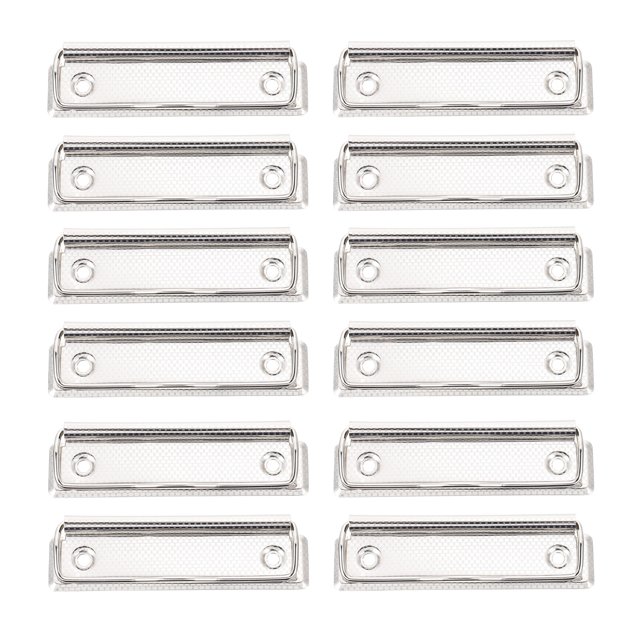 15pcs Metal Clipboard Clips - Mountable Office Clips For A4 Clipboards, With Rubber Grip And Hanging Hole, Perfect For Classroom, Home, And Office Use