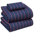 thumbnail image 1 of RUVANTI Draps 100 % Coton – Literie Percale Format Simple, Design Floral Rafraîchissant et Respirant, Durable avec une Sensation Nette, Douce et Confortable, Poche de 16 Pouces, Ensemble 3 Pcs, Nautique, 1 of 8