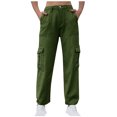 thumbnail image 1 of Timegard Womens Cargo Pants Pantalon Taille Haute à Bas Resserré Léger de Randonnée Uni avec Poches, 1 of 5