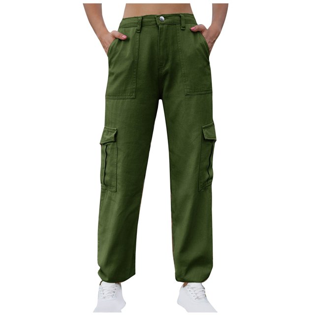 Timegard Womens Cargo Pants Pantalon Taille Haute à Bas Resserré Léger de Randonnée Uni avec Poches