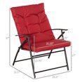 thumbnail image 3 of Outsunny Ensemble de 2 Chaises Pliantes d'Extérieur, Chaises de Camping Rembourrées, Rouge, 3 of 10