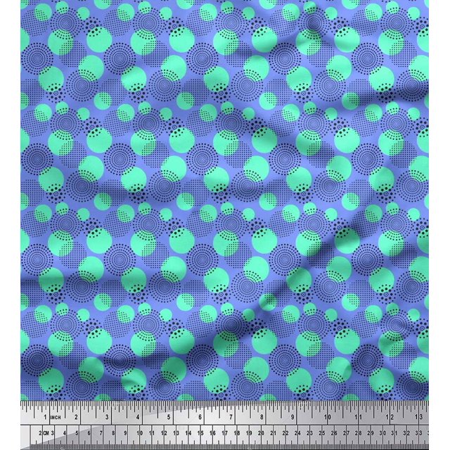 Soimoi Moss Georgette Fabric Dots Small Print Fabric by Yard 42 Inch Wide