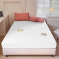 thumbnail image 4 of Polyester Fitted Sheet White Polyester Checkered Bed Cover Washable Solid Color Fitted Sheet for Mattress(1-Piece) Rkxzt, 4 of 9