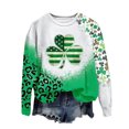 thumbnail image 2 of T-shirt de la Saint-Patrick pour Femmes Col Rond Imprimé Saint-Patrick Manches Longues Chandails en Molleton T-Shirt de la Saint-Patrick, 2 of 4