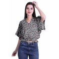 thumbnail image 2 of Moomaya Hauts Cache-Cœur pour Femmes Imprimés Taille Élastique Manches Boxy Blouse Cache-Cœur Décontractée, 2 of 4