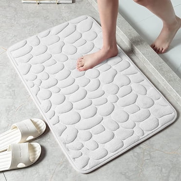 Dvkptbk 1pc Memory Foam Bath Rugs Embossed Bathroom Mat Water Absorbent and Washable Bath Rugs, Non-Slip, Thick, Soft and Comfortable Carpet for Show