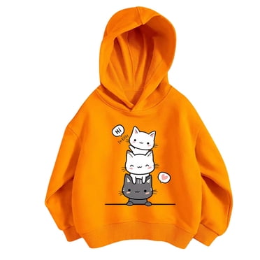 PMVFHDE Clearance Crewneck Sweatshirts Kids Girls Sports Shirt Boy Girl Casual Print Personality Hoodie Pullover Hooded Sweatshirt With No Pocket Tops Girls Clothes,Gold,9-10 Years