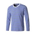 thumbnail image 1 of INSPIRE CHIC T-shirt à Manches Longues à Col Rond Rayé pour Homme en Coton, Haut à Enfiler Bleu et Blanc 34, 1 of 7