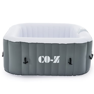 CO-Z 5ft Inflatable Hot Tub Pool 2-4 Persons With Massage Jets and All Accessories Gray