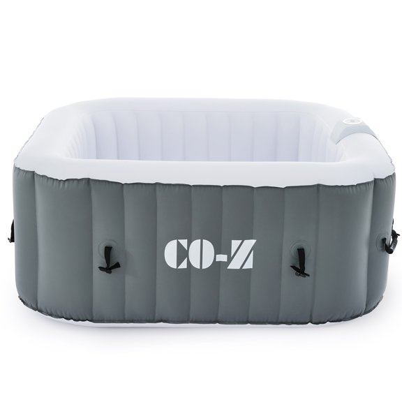 CO-Z 5ft Inflatable Hot Tub Pool 2-4 Persons With Massage Jets and All Accessories Gray