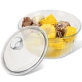 thumbnail image 1 of 1 Set 1.6l Round Glass Casserole Dish With Lid Oven Safe, Casserole Bowls With Lids, Covered Casserole Dish With Lid, Baking Glass Dish With Lid For Kitchen, 1 of 9