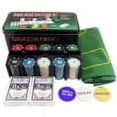 thumbnail image 1 of pitrice 200pcs Poker Chips 21 Point Set with Iron Box Tablecloth Code and Poker Chess Entertainment Casual Game Casino Essentials, 1 of 1