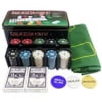 pitrice 200pcs Poker Chips 21 Point Set with Iron Box Tablecloth Code and Poker Chess Entertainment Casual Game Casino Essentials