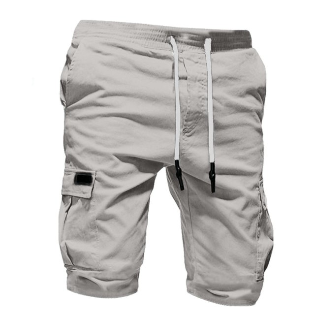 HWRETIE Men Sweatpants Solid Color Sport Shorts Loose Fit Drawstring Pants Casual Athletic Wear