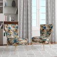 thumbnail image 2 of Designart "Paisley Gardens With A Rustic Touch In Gold And Turquoise II" Blue Floral Upholstered Accent Chair - Cottage Arm Chair For Living Room, 2 of 7