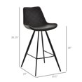thumbnail image 3 of HOMCOM Bar Height Bar Stools Set of 2, Microfiber Cloth Bar Chairs, 3 of 10