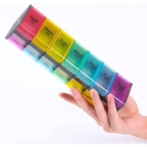Extra Large Weekly Pill Organizer, 2 Times A Day Pill Box Case, Am Pm Pill Organizer 7 Day, Jumbo Pill Container