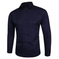 thumbnail image 1 of Leutsin Men's New Style Pure Long Sleeve Shirt Comfortable Blouse, 1 of 3
