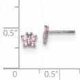 thumbnail image 2 of 14K White Gold Madi K Polished Pink CZ Butterfly Post Earrings, 2 of 2