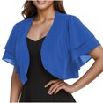 thumbnail image 1 of cfhntfmh Cardigan for Women Soft Chiffon Open Front Cropped Tops Fashion Layered Short Sleeve Loose Cardigans, 1 of 6