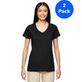 thumbnail image 1 of Gildan T-Shirt Col en V en Coton Épais pour Femmes - G500VL (Lot de 2), 1 of 1
