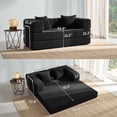 thumbnail image 4 of YINIX 62.9"  Sofa Couch with Two Pillows,  Comfy Modular Convertable Sofa Bed for Living Room and Small Spaces, Black, 4 of 10
