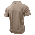 thumbnail image 3 of Styesk T Shirts for Man Fashion Solid Color Leisure Versatile Motion Button T-shirt Lapel Top, 3 of 5