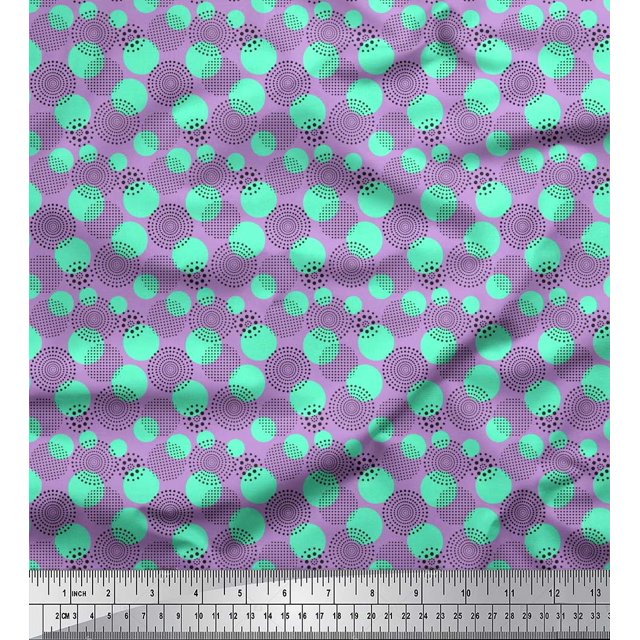 Soimoi Modal Satin Fabric Dots Small Print Sewing Fabric Yard 42 Inch Wide