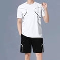thumbnail image 1 of NTACZA Short Sleeve Men 2 Piece Shorts Set Athletic Tracksuits Crew Neck Mens Basketball Sweatsuits L, 1 of 6