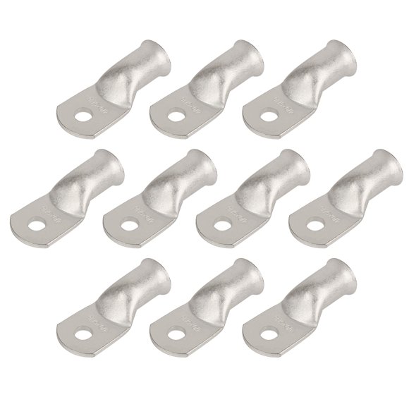 RIOCAN 10pcs 4/0 AWG-5/16 (M8) Tinned Ring Terminals 0000 Gauge Copper Wire Lugs Battery Cable Ends Heavy Duty Battery Cable Terminal Connectors