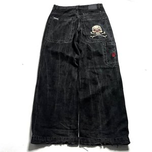JNCO Jeans Nouveau Y2K Harajuku Hip Hop Lettre brodée Vintage Baggy Jeans Denim Pantalons Hommes Femmes Goth Haute Taille Pantalon large BLD