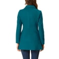 thumbnail image 3 of INSPIRE CHIC Manteau pour Femme à Col Peter Pan, Pardessus à Double Boutonnage, Trench d'Hiver Caban Bleu Lac L, 3 of 6