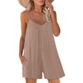 thumbnail image 1 of ORUYROP SNUGWIND Femmes Casual Sans Manches Sangle Lâches Combinaisons Réglables Stretch Shorts Romper avec Poches, 1 of 4