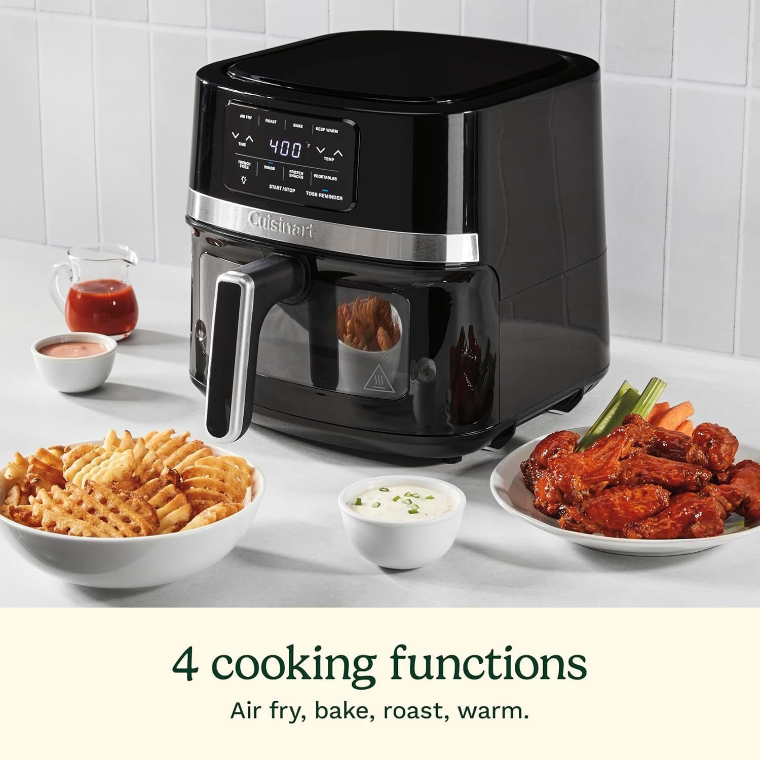 Cuisinart 4.5-Qt Basket Air Fryer, Interior light, Dishwasher-Safe Parts, 4 Presets, Roast, Bake, Broil, Air Fry & Keep Warm for Quick & Easy Meals