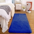 thumbnail image 4 of Plush Velvet Fleece Bath Mat - Ultra Soft & Water Absorbent, Non-Slip Backing, Machine Washable, Modern Solid Color Bathroom Rug, Blue, JKODE, 4 of 9