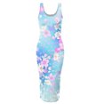thumbnail image 4 of SMihono Robes d'Été Bohémiennes pour Femmes Grande Taille Mode Décontractée Été Sans Manches Épaules Dénudées Robe Col Rond Unie, 4 of 4