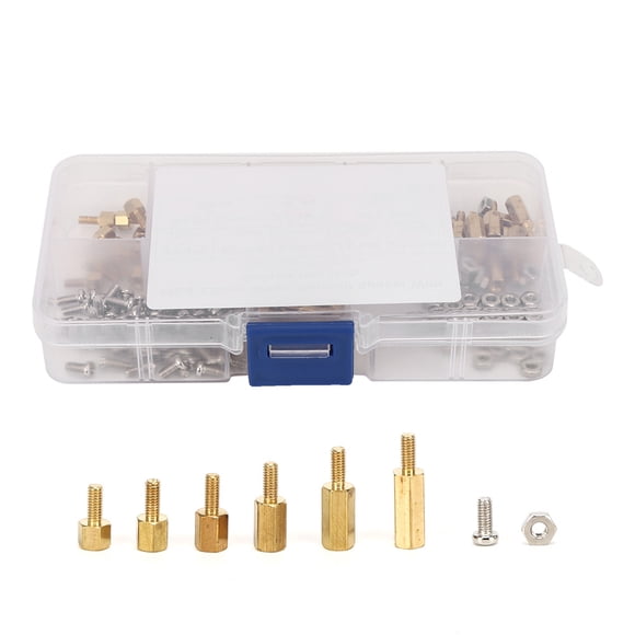 Premium 180-Piece Carbon Steel Screw and Nut Fastener Kit with Storage Box, M2.5 Size for Electronics Industry Applications