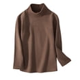 thumbnail image 1 of MeetoTime Little & Big Kids Soft Long Sleeve Mock Turtleneck Shirts Soft Solid Color Base Layer Undershirts Tops, 1 of 3