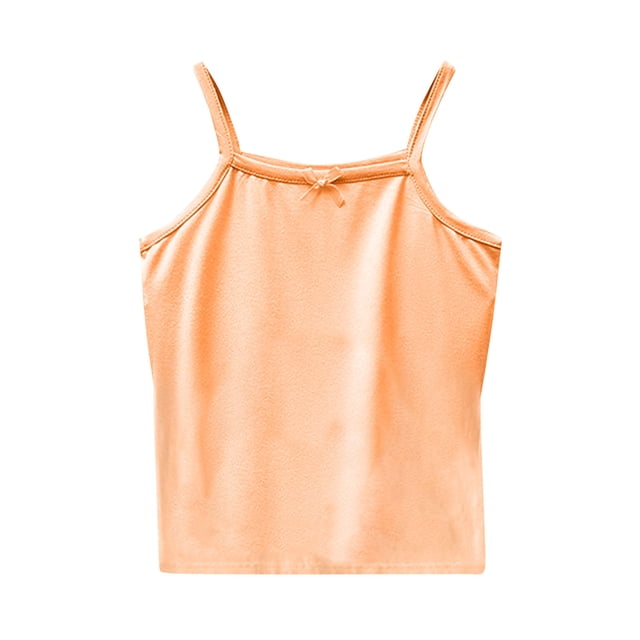Plebaso Kids Girls Sleeveless T-Shirt Solid Color Spaghetti Strap Top Tee Baby Summer Clothes