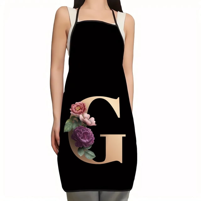EGNMCR Apron Flower Letter Pattern Kitchen Fouling Apron Letter Print Series Apron Apron Apron