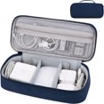 thumbnail image 1 of MesaSe Electronics Organizer Travel Case  Carrying Pouch Bag for Travel Essentials  for Cable  Charging Cord  External Hard Drive  Portable Power Bank (Navy Blue), 1 of 7
